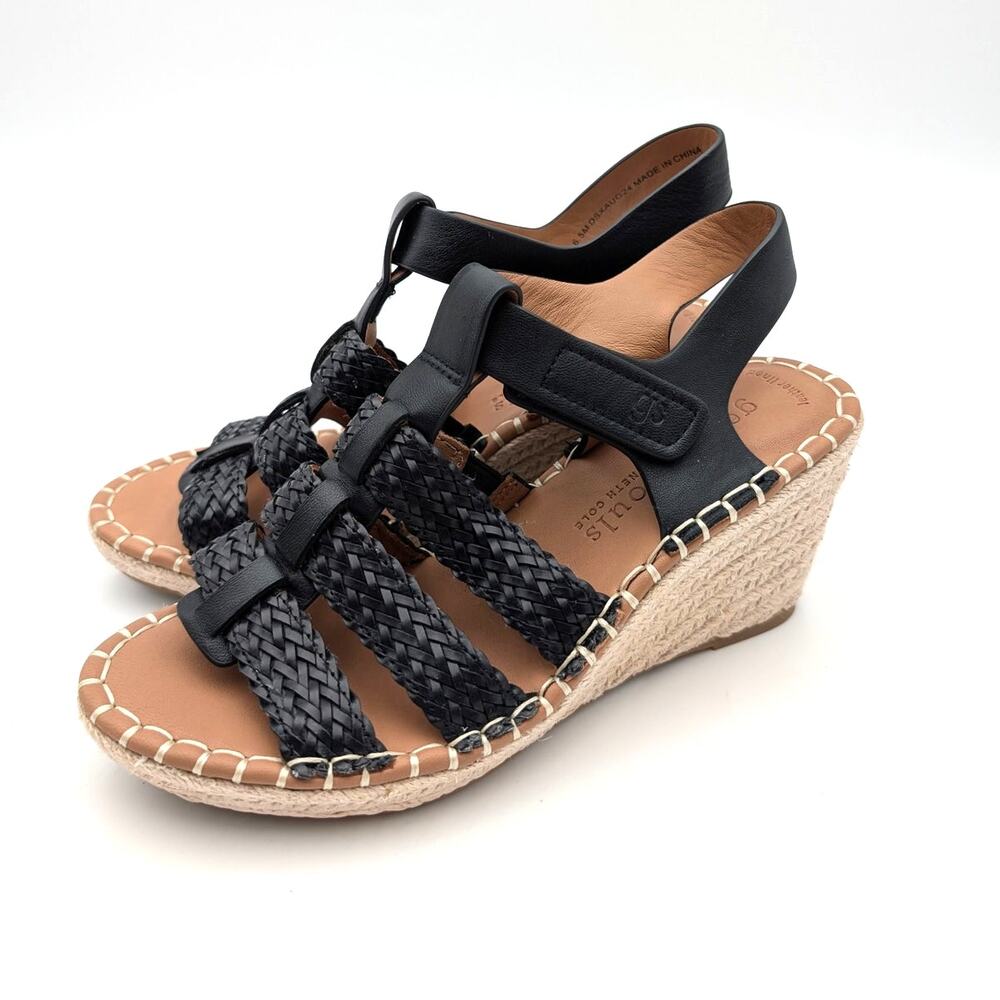 Gentle Souls Caplin Slingback Espadrille Sandals Womens Black Size US6.5M EU37